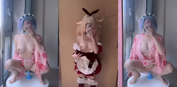 超嫩萝莉福利姬【武汉KK】Cos装大尺度福利，幻龙炮机抽插嫩穴后入交合蜜臀极度诱人